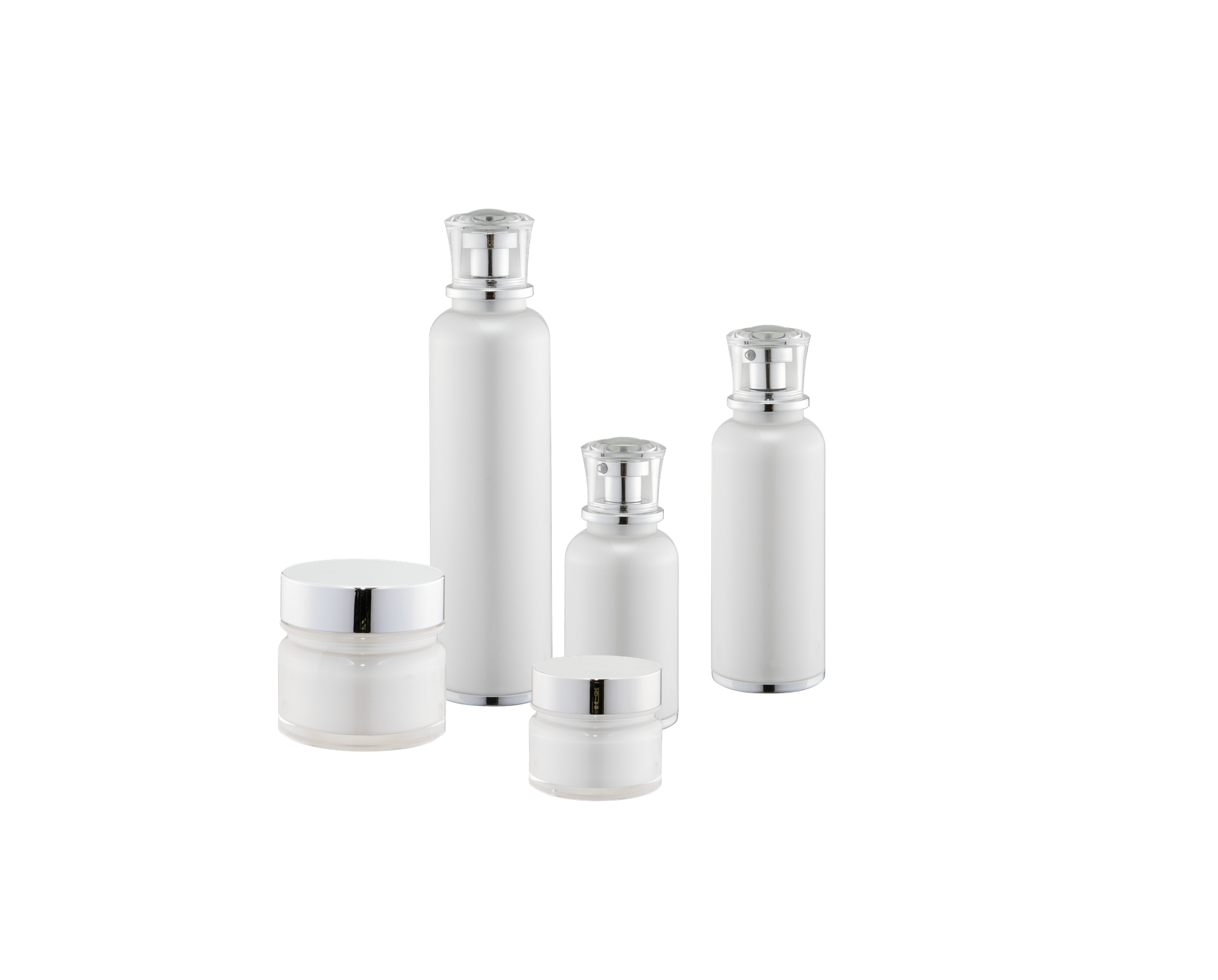 KR-4012 แพ็คเกจเครื่องสำอางทรงกลมมาใหม่คุณภาพสูงขวดอะครีลิคโลชั่นและขวดคอนเทนเนอร์ครีม