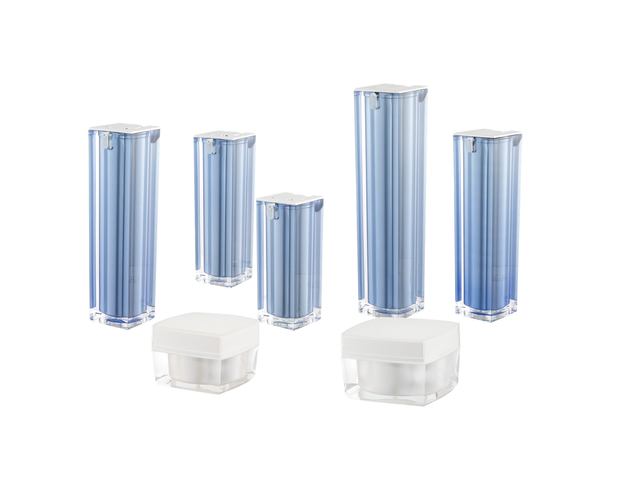 KR-4003 บรรจุภัณฑ์เครื่องสำอางสำหรับเดินทางขวดอะครีลิคและขวดโหล